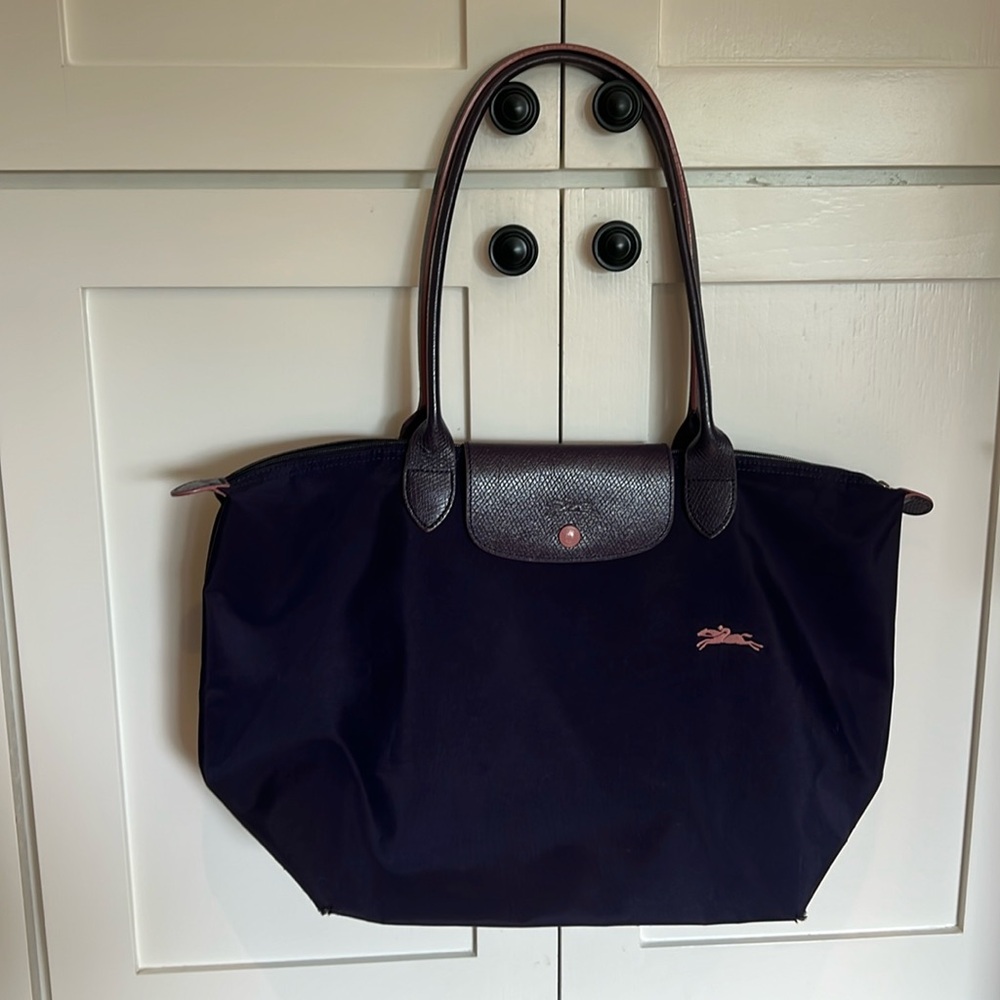 Longchamp Tote Bag in Black and Dark Brown